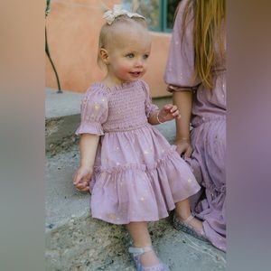 Ivy City Co. Starry Nights Lilac Baby Girl Dress size 6-9 months